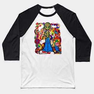 Alien hippy Baseball T-Shirt